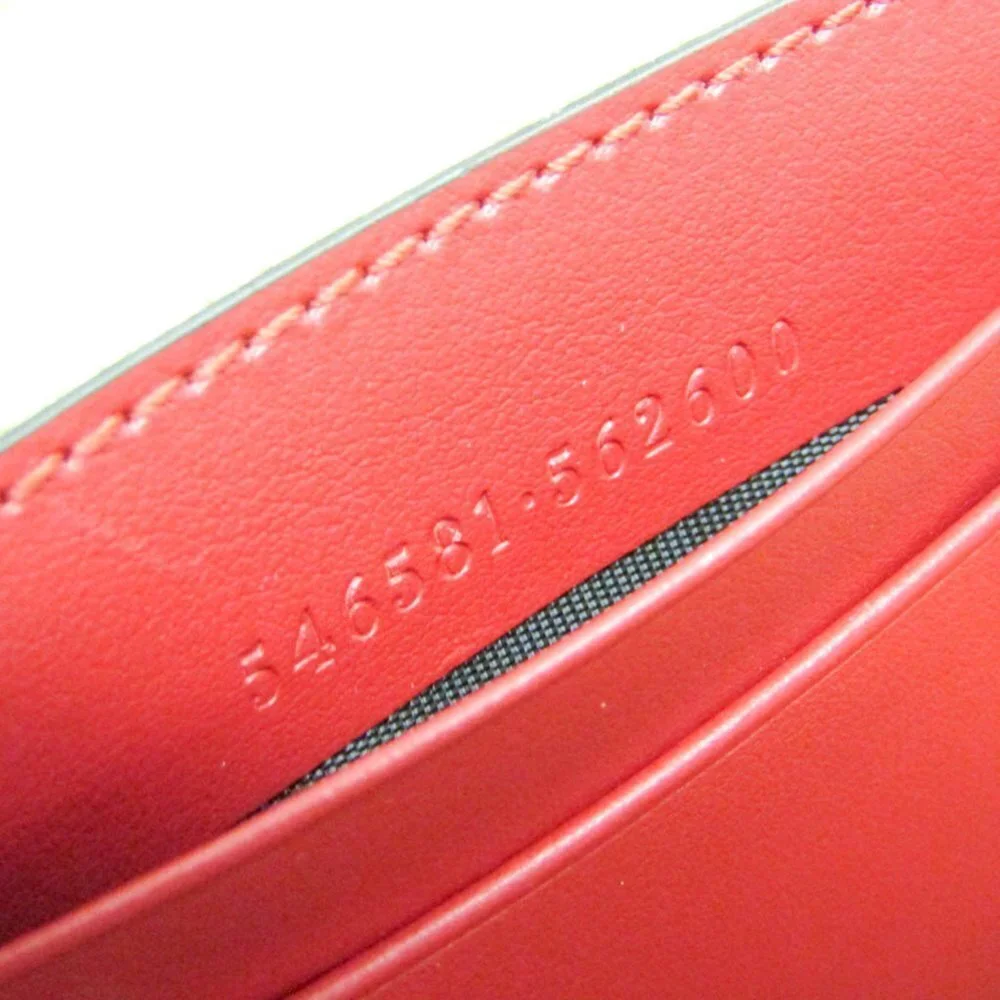 GUCCI Authentic Red Leather GG Marmont Shoulder Bag